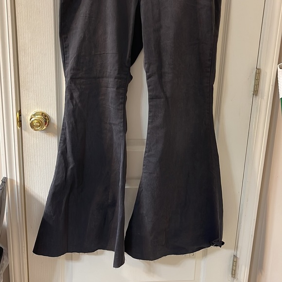 Plus size flared Denim with lace up detail - Picture 3 of 7